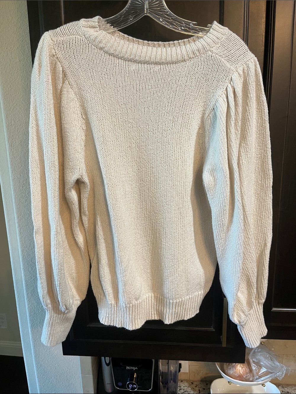 525 America Cream Knit Scoop-Neck Sweater